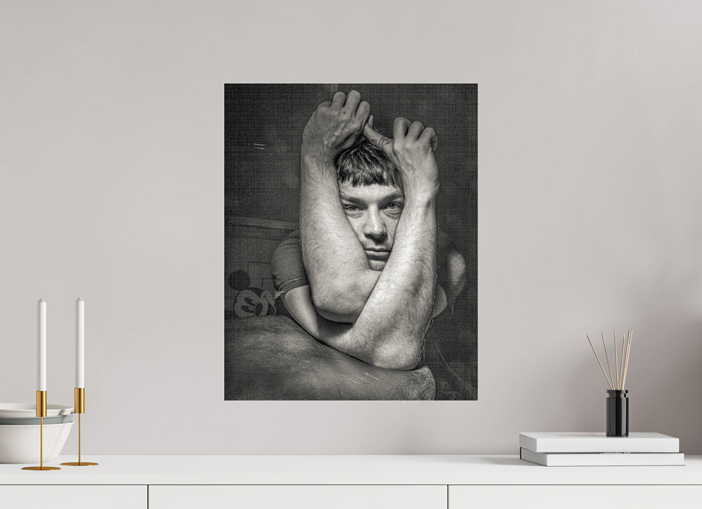 16 x 20″, Frameless Acrylic Glass Michael Alig with Mickey Mouse