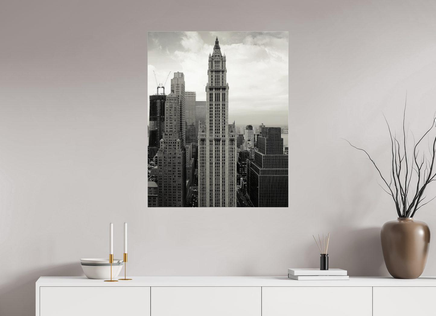 28 x 35″, Frameless Acrylic Glass Top of Empire State Buiding