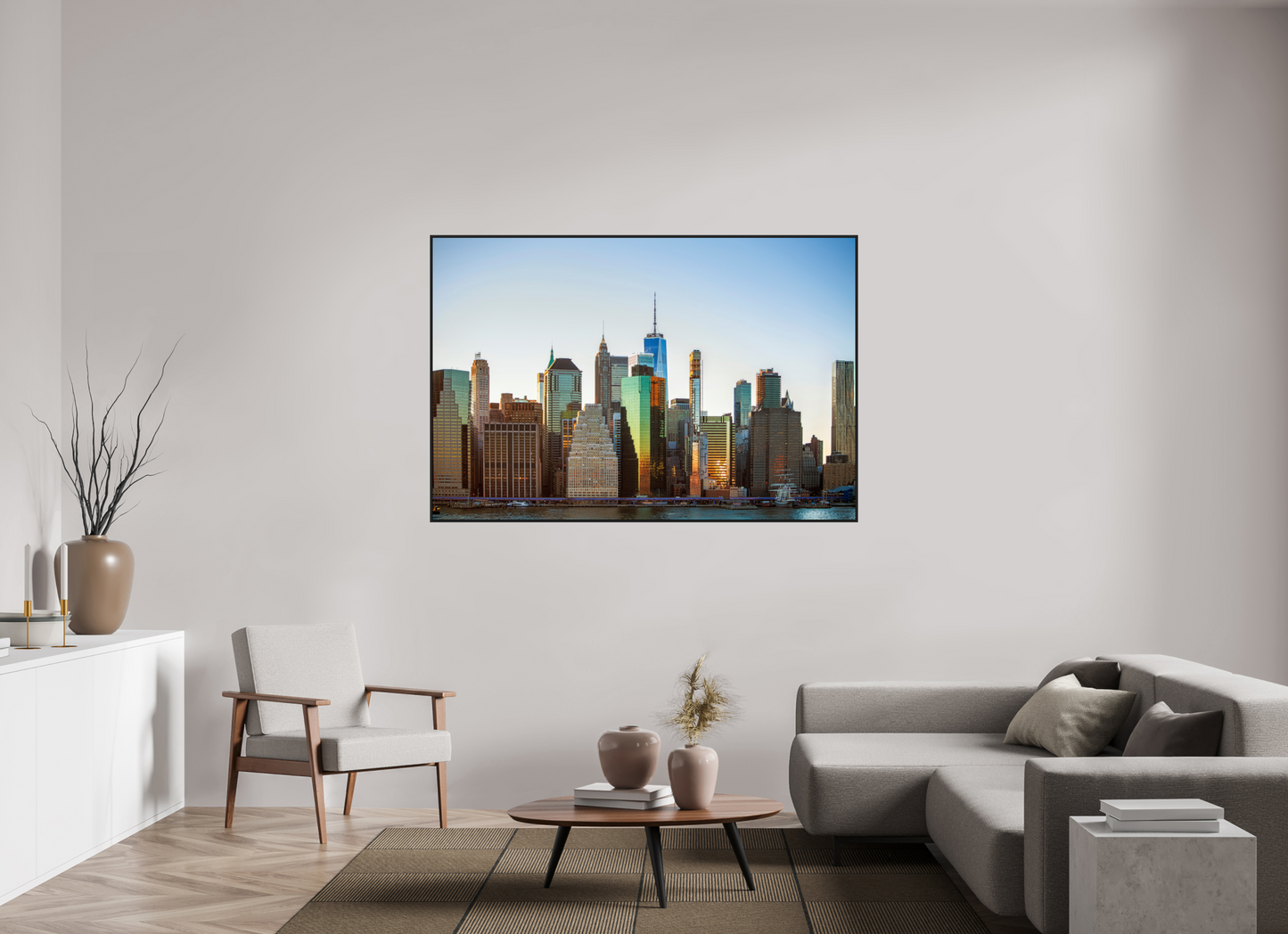 66 x 44″, Black Matte Frame, No Border Lower Manhattan