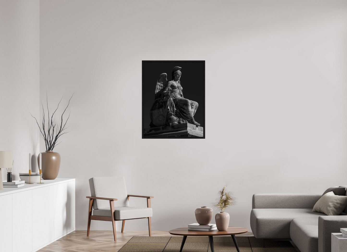 28 x 35″, Floater Frame Allegory Statue of Victorious France