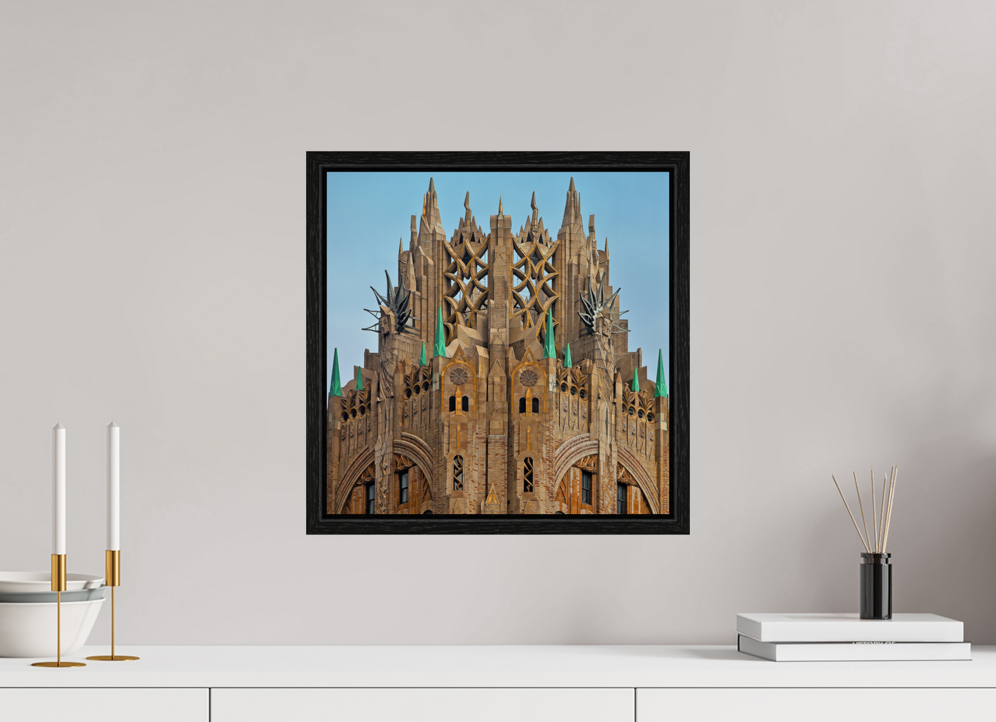 15 x 15″, Floater Frame Crown of General Electric Building