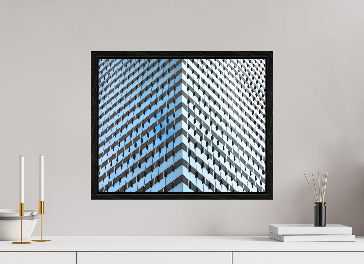 20 x 16″, Floater Frame Glass Facade