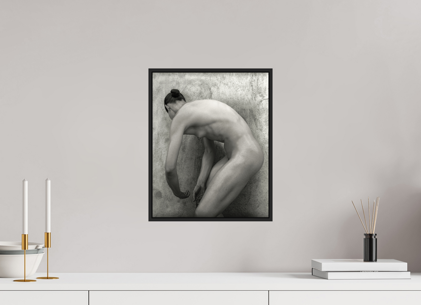 12 x 15″, Black Matte Frame, No Border Nude 60