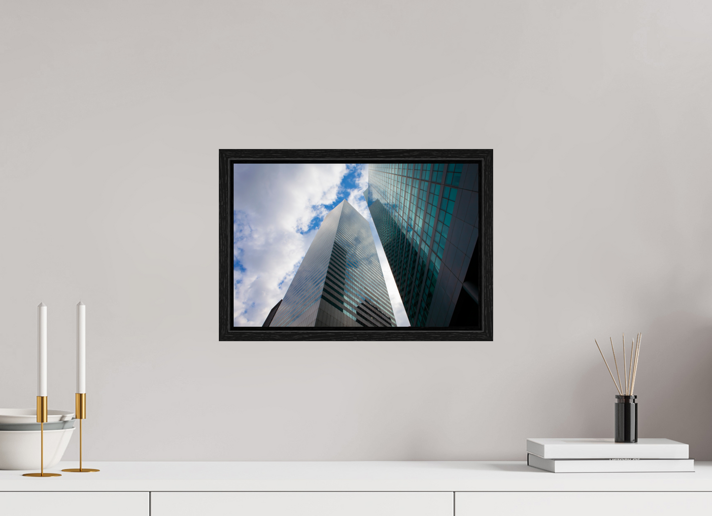 15 x 10″, Floater Frame Manhattan Skyscrappers