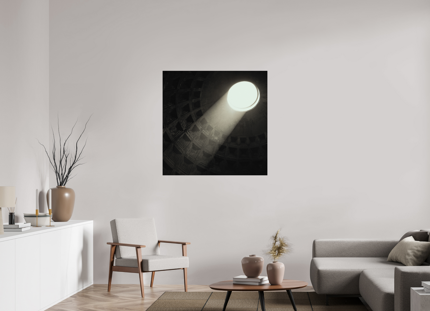 40 x 40″, Frameless Acrylic Glass Pantheon Ceiling