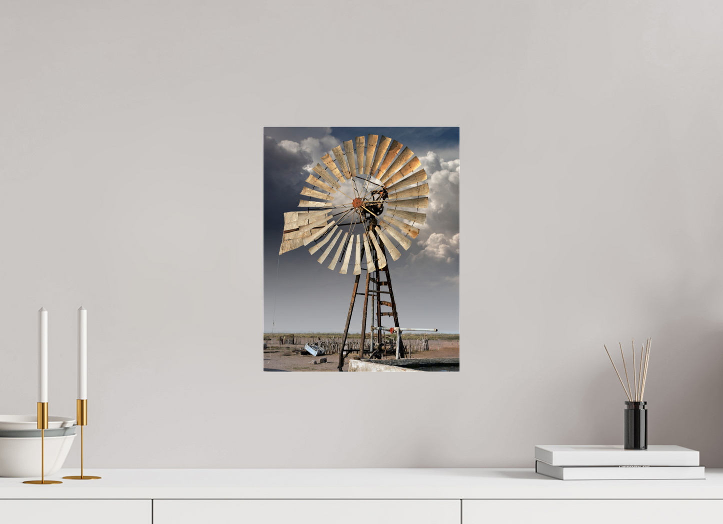 12 x 15″, Frameless Acrylic Glass Water Wheel