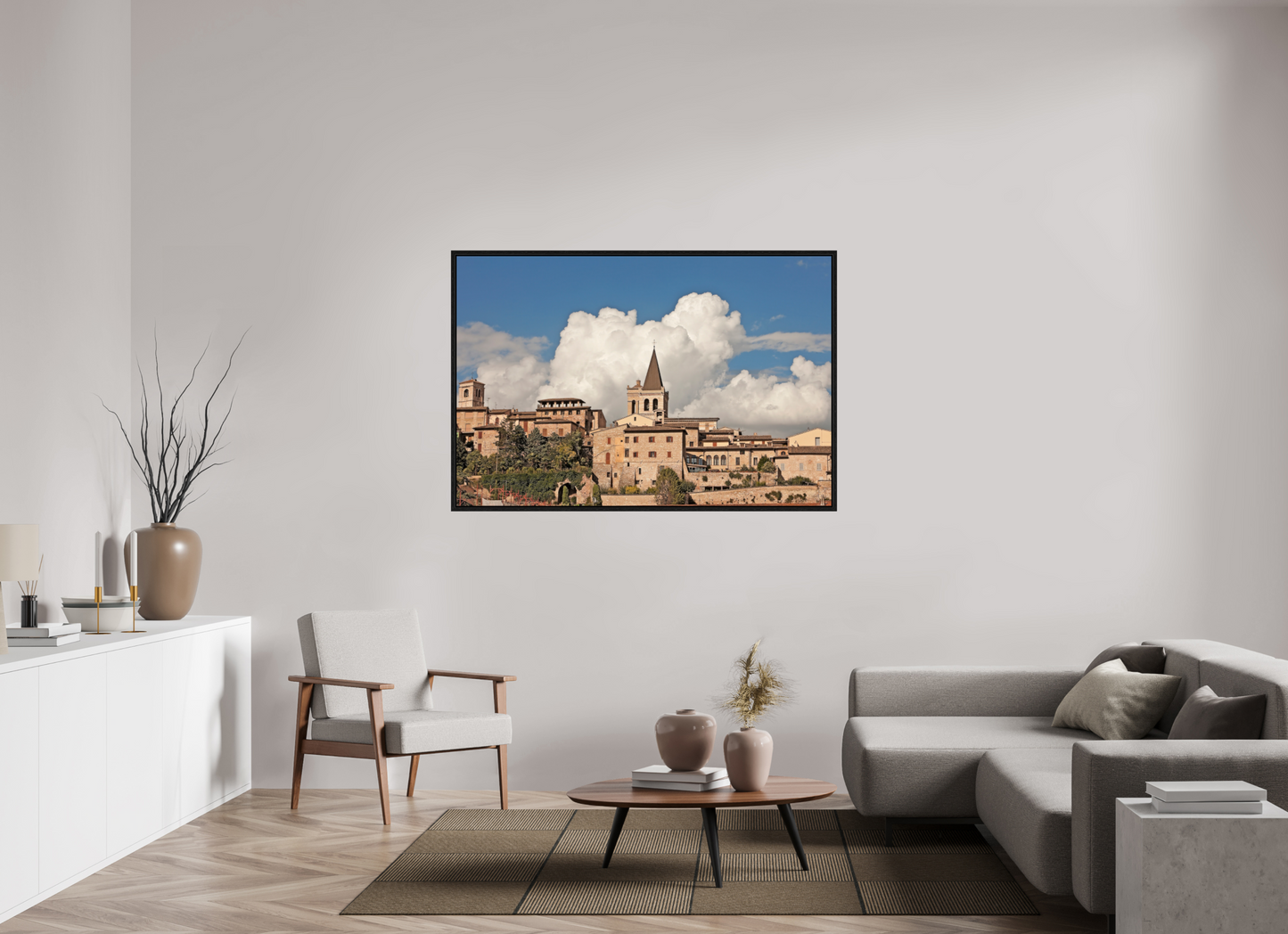 60 x 40″, Floater Frame Town of Spello Umbria