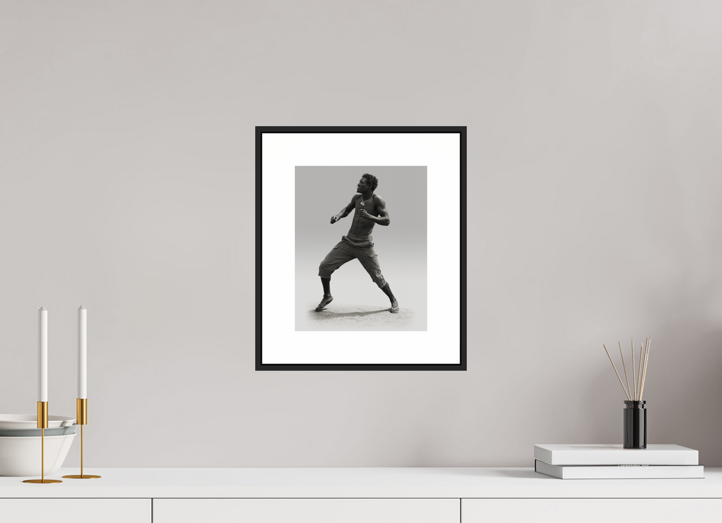 8 x 10″, Black Matte Frame Angolan Man Dancing