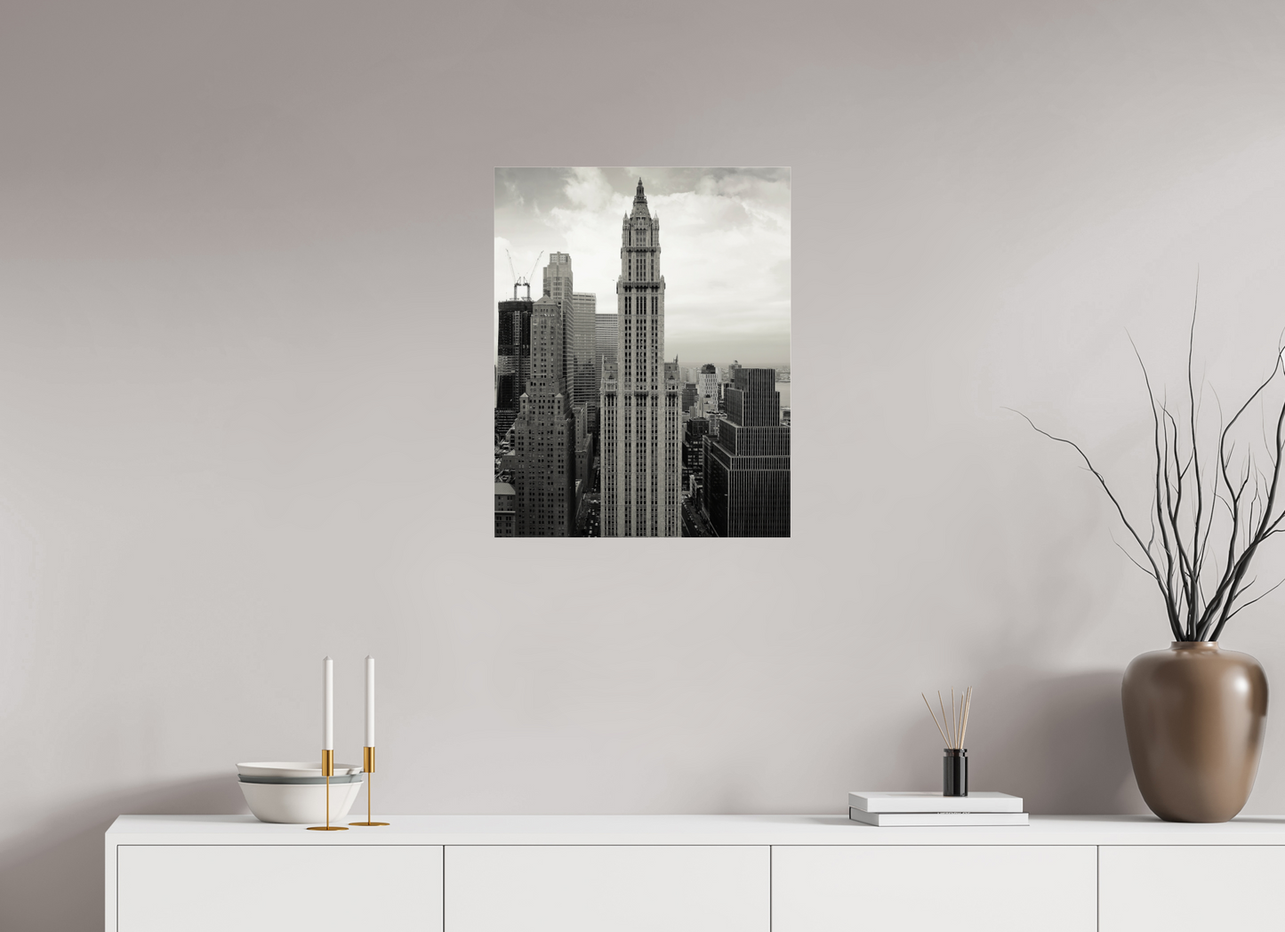 20 x 25″, Frameless Acrylic Glass Top of Empire State Buiding