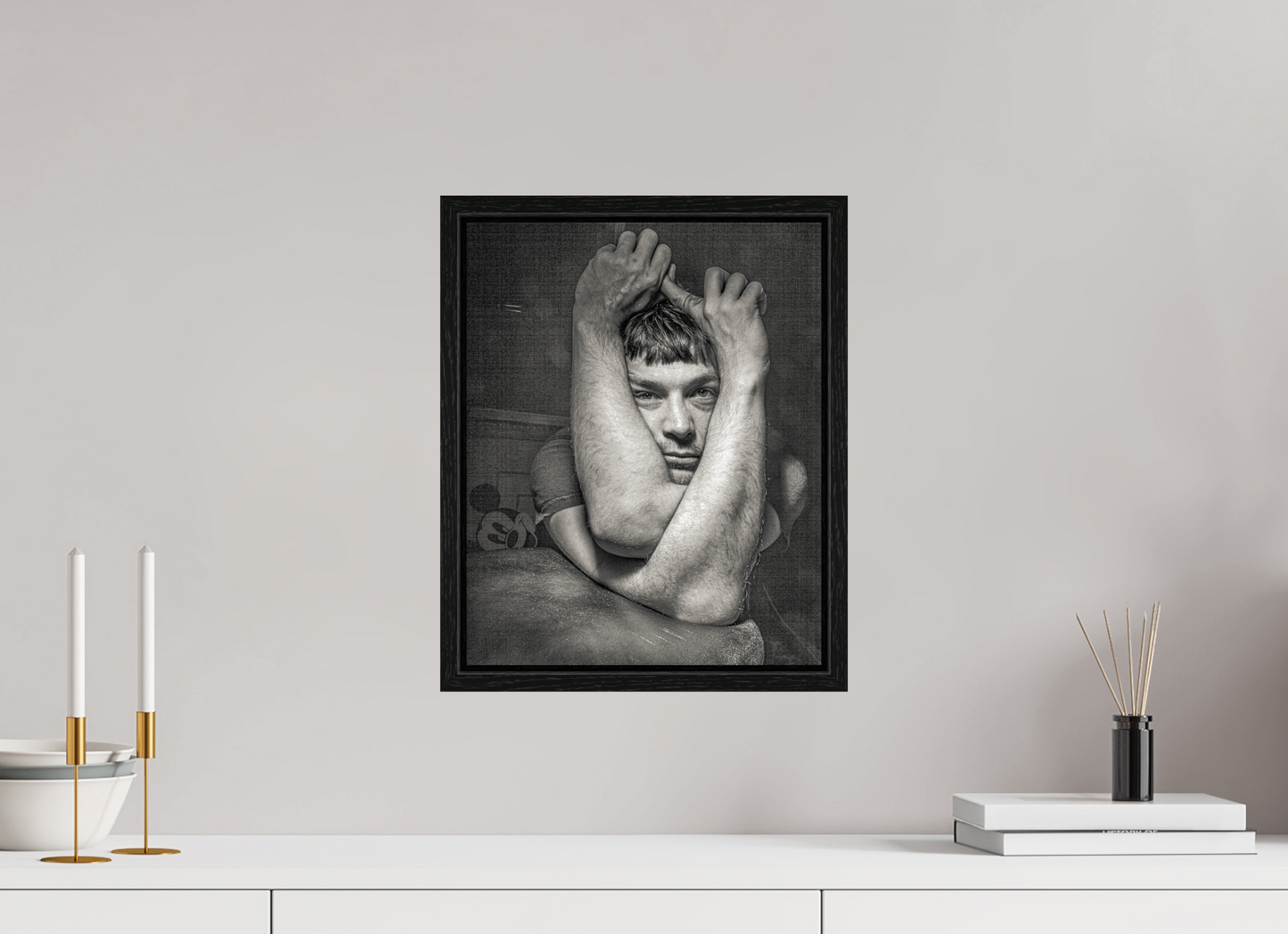 12 x 15″, Floater Frame Michael Alig with Mickey Mouse