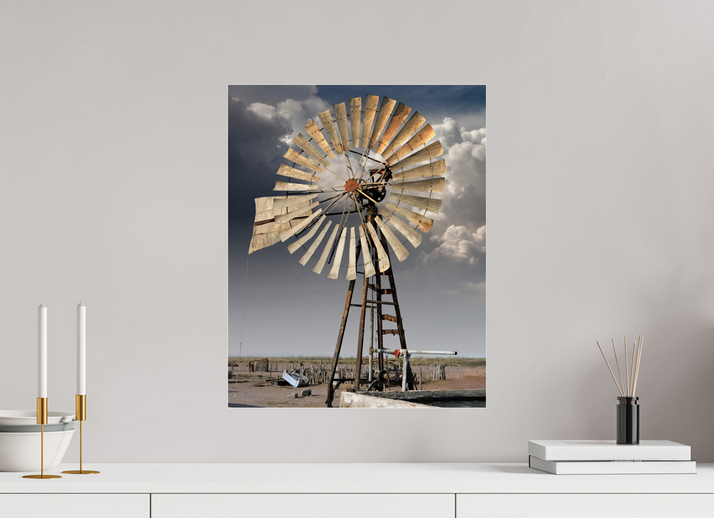 16 x 20″, Frameless Acrylic Glass Water Wheel