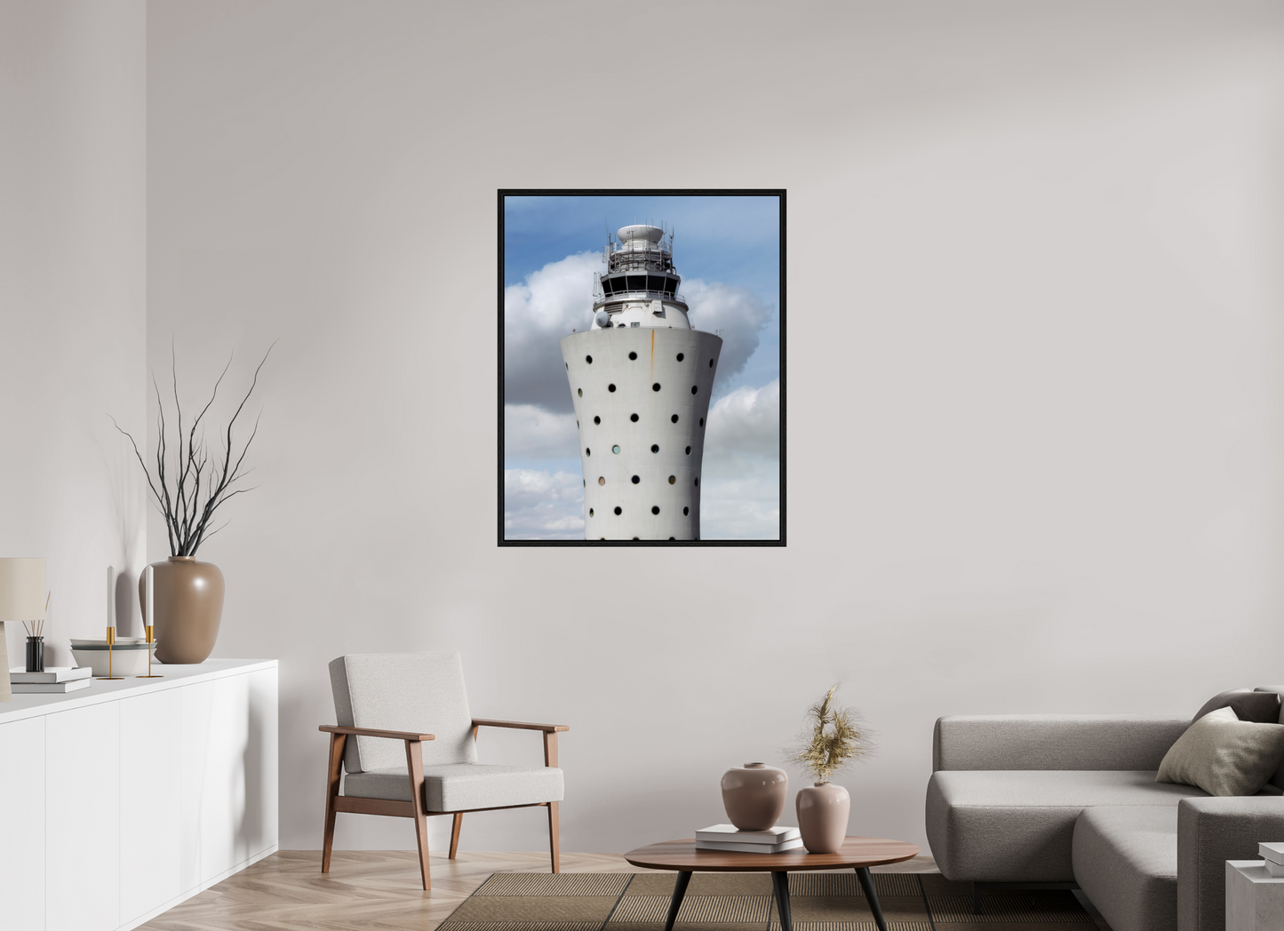 35 x 43.7″, Floater Frame Air Traffic Tower