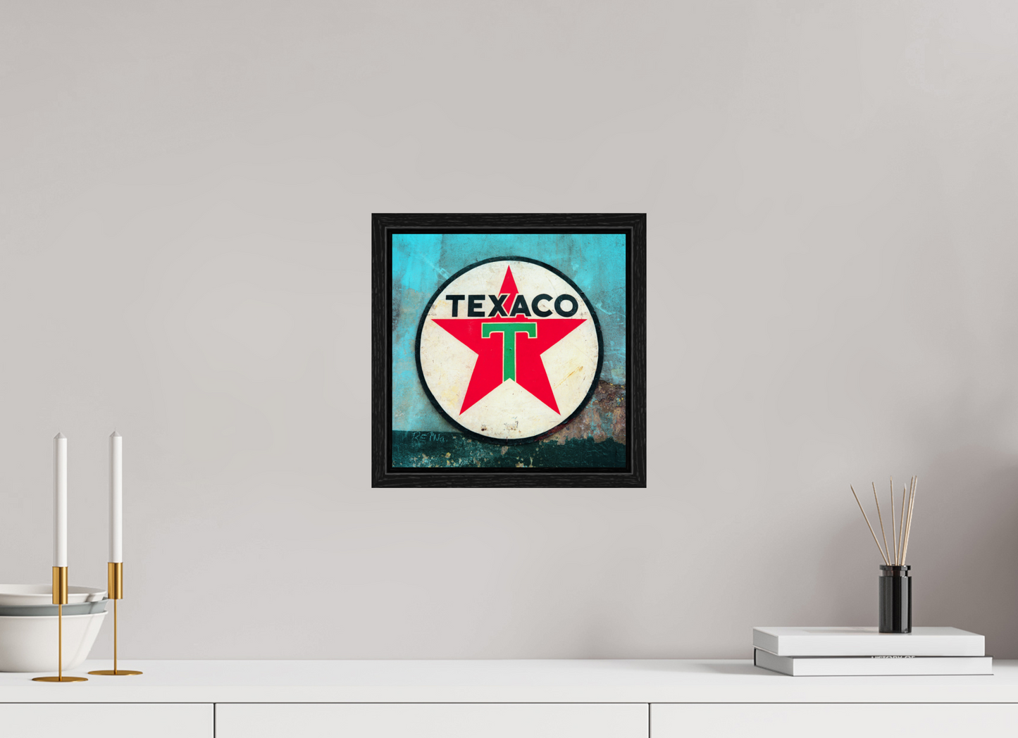10 x 10″, Floater Frame Texaco Sign Cuba