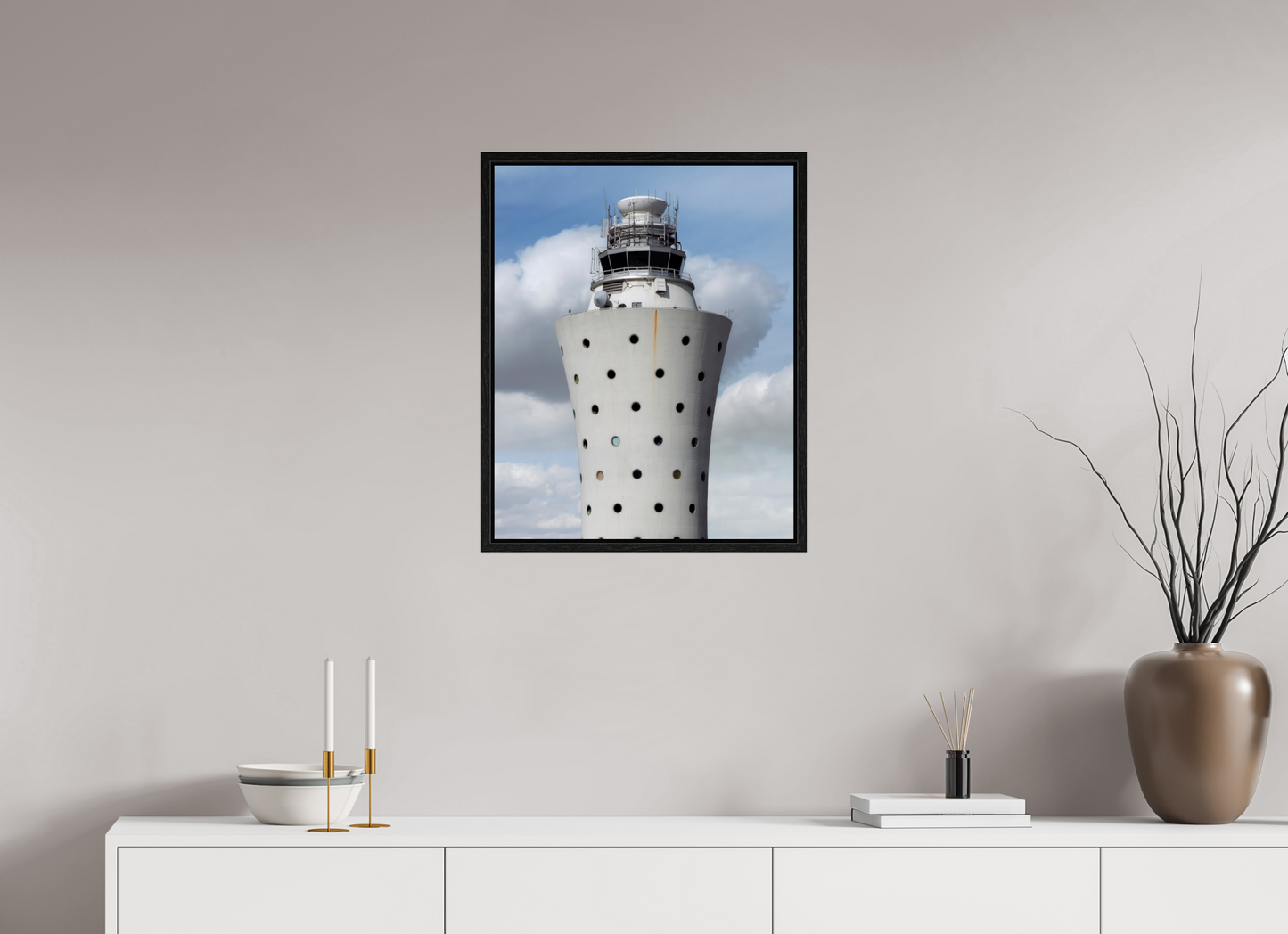 20 x 25″, Floater Frame Air Traffic Tower