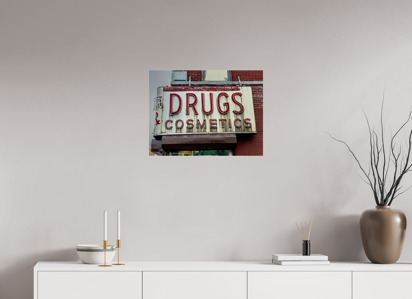 24 x 18″, Frameless Acrylic Glass Drug Cosmetics Sign