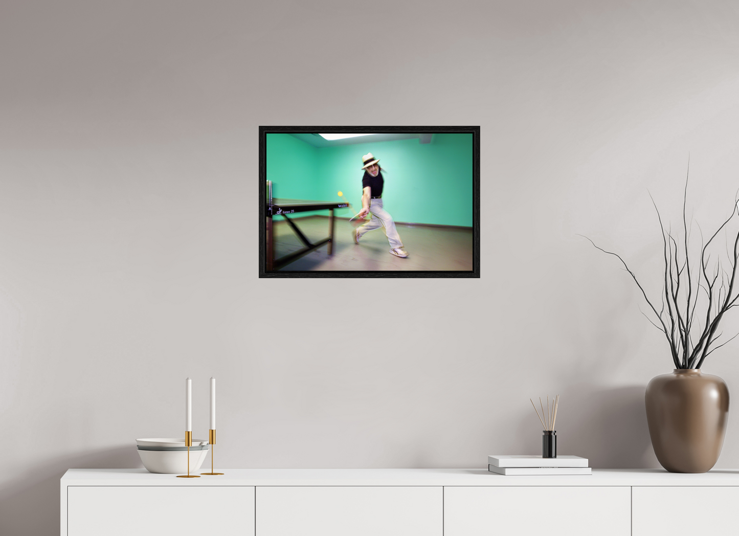 24 x 16″, Floater Frame Marty Reisman