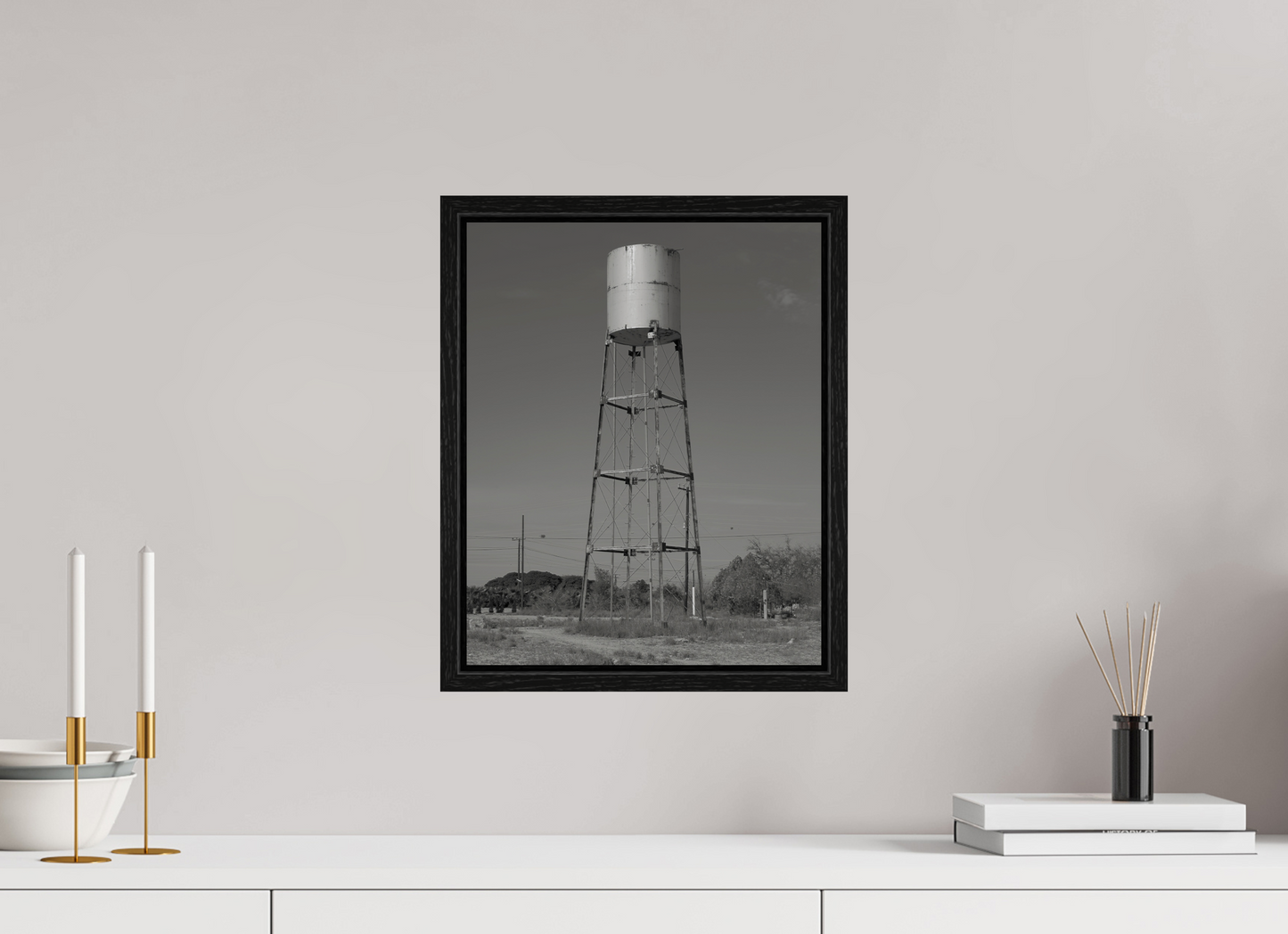 12 x 15″, Floater Frame Cylinder Water Tower