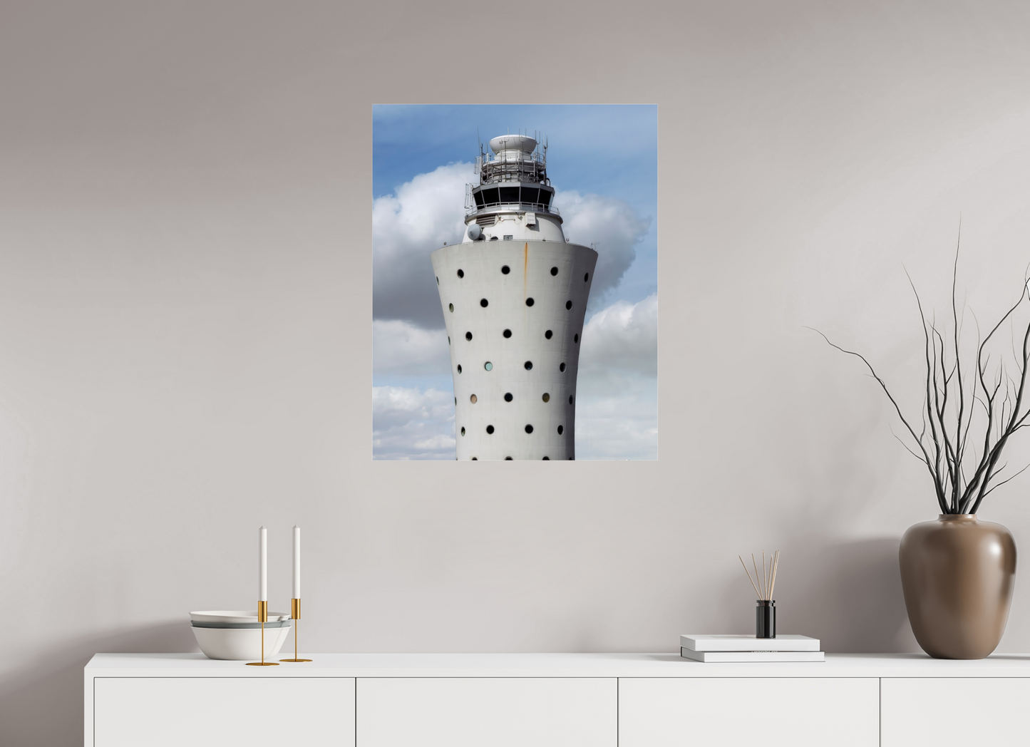 24 x 30″, Frameless Acrylic Glass Air Traffic Tower