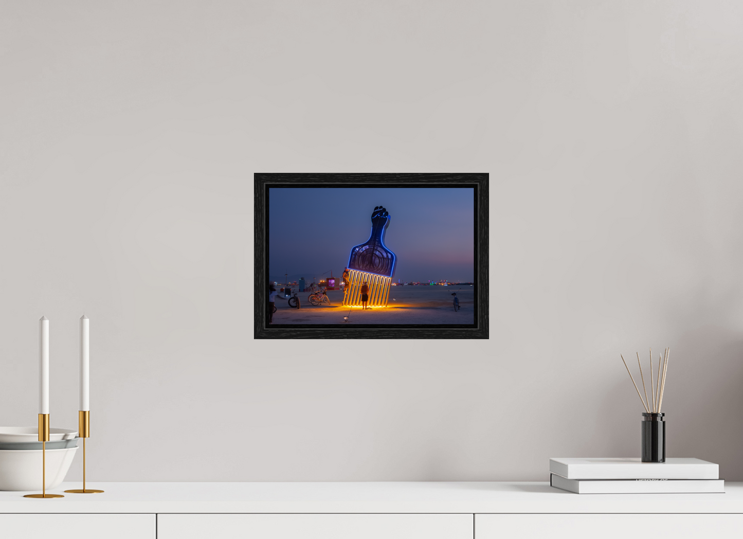 12 x 8″, Floater Frame Burning Man - Fro Pick