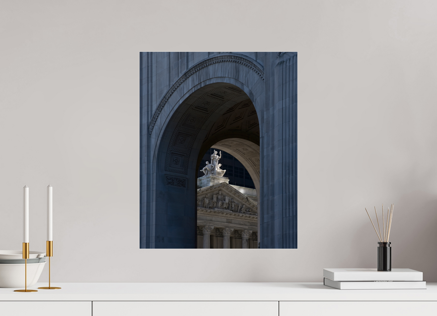 16 x 20″, Frameless Acrylic Glass Arches with Sculptures