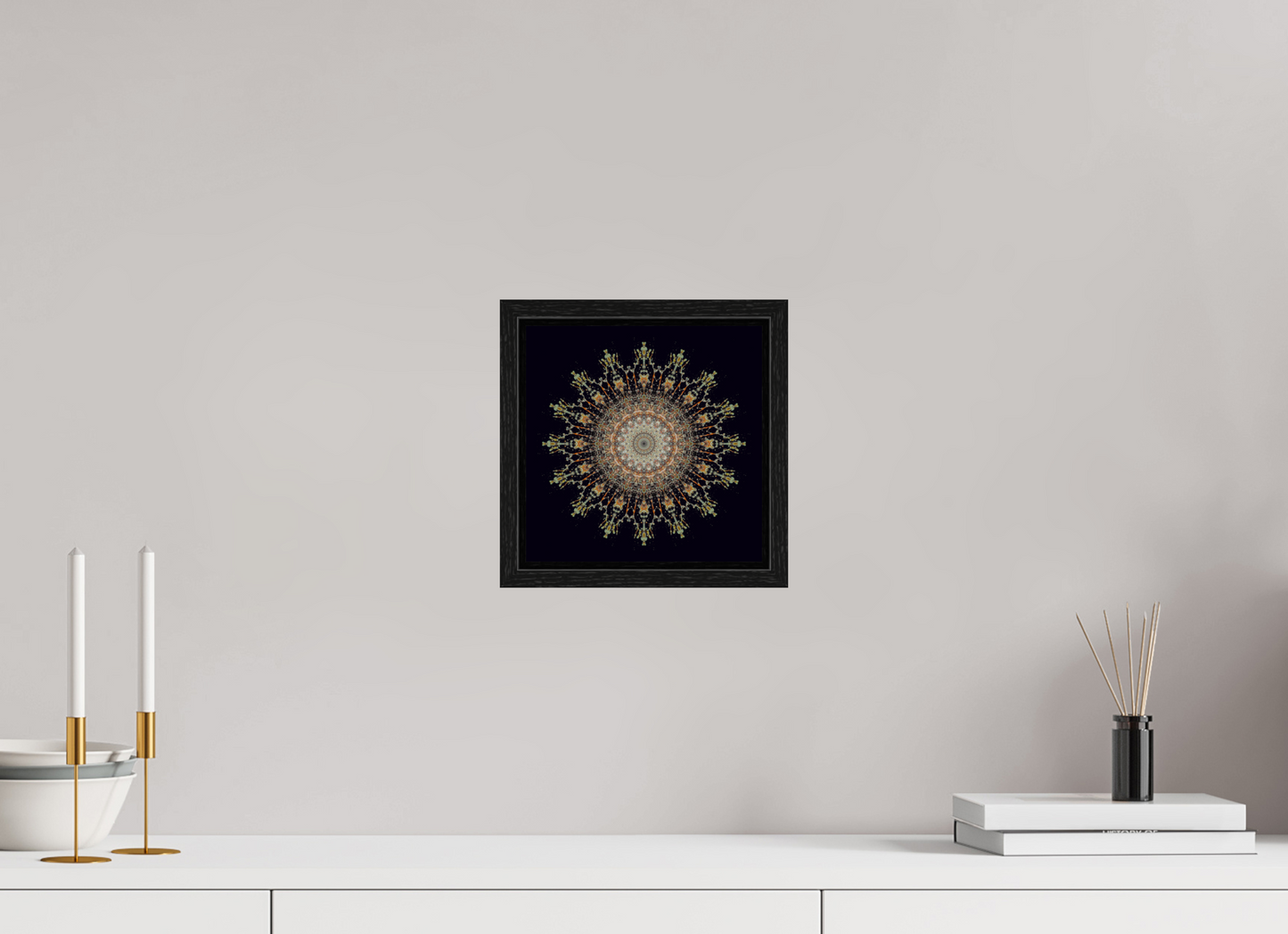 8 x 8″, Floater Frame Water Mandala No. 4092