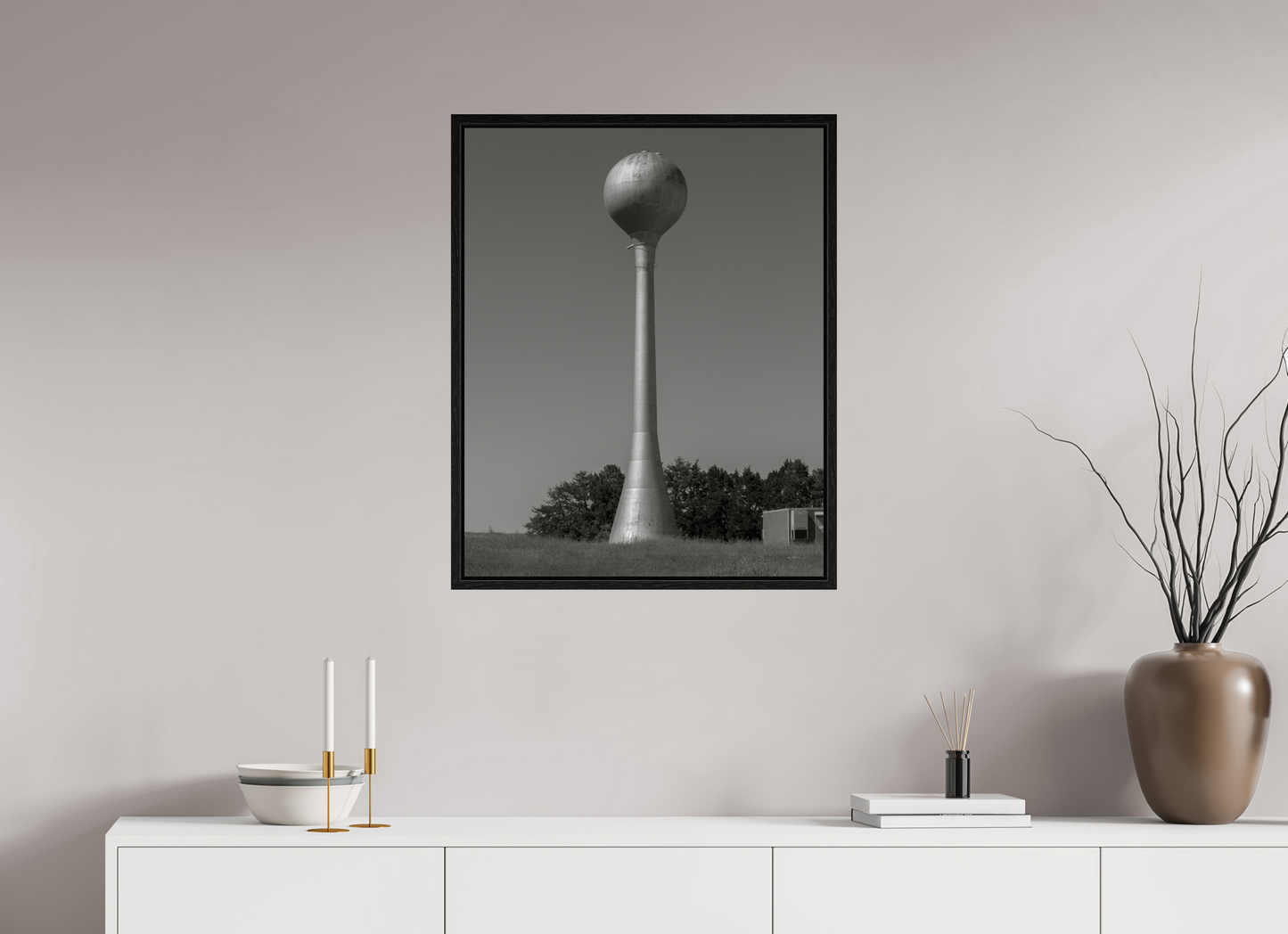 24 x 30″, Floater Frame Kansas Water Tower