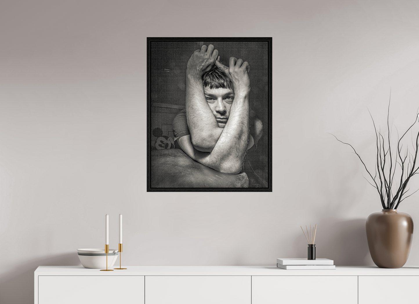 24 x 30″, Floater Frame Michael Alig with Mickey Mouse