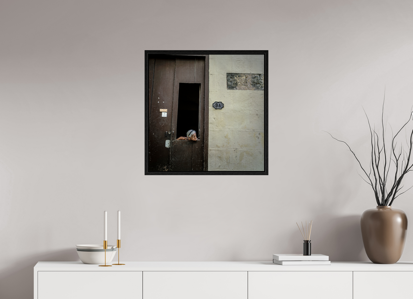 24 x 24.3″, Floater Frame Cuban Woman