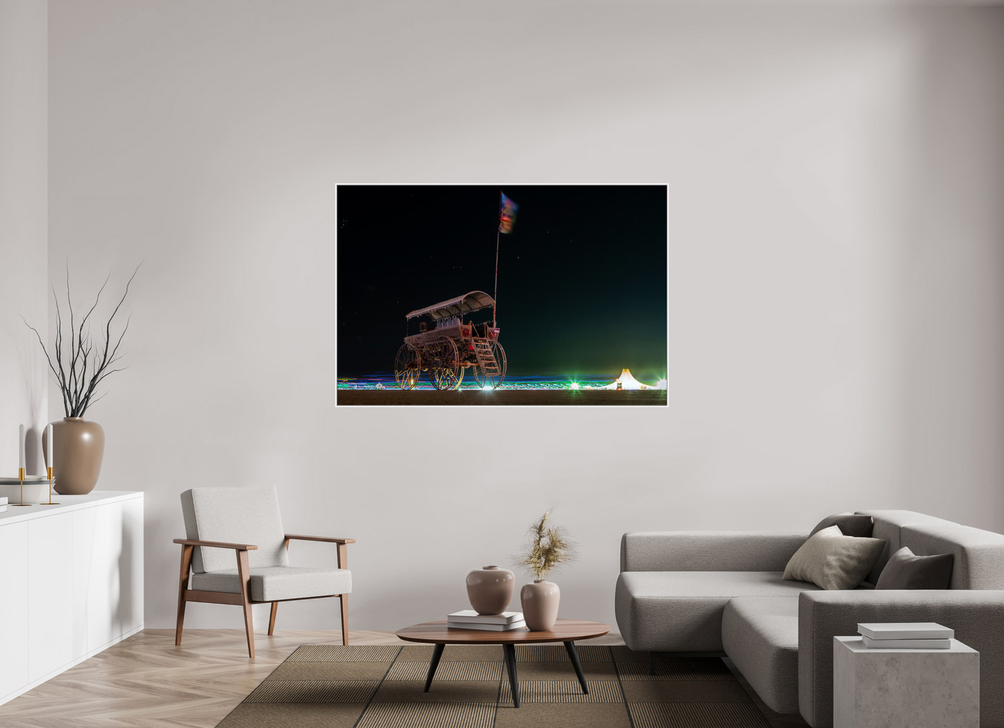 Burning Man - Art Car with Flag