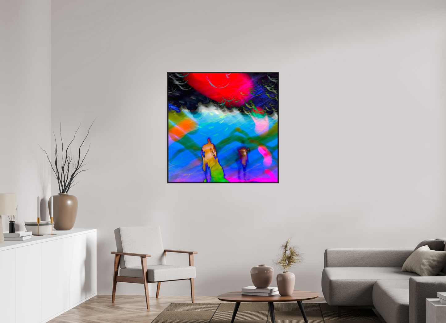 40 x 40″, Black Matte Frame, No Border Abstract No.8964