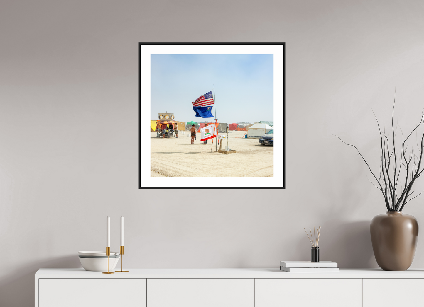 Burning Man - Woman with Flags