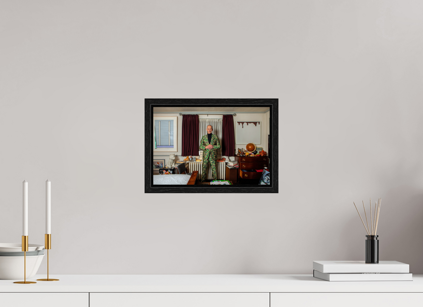 12 x 8″, Floater Frame John Waters in his Bedroom