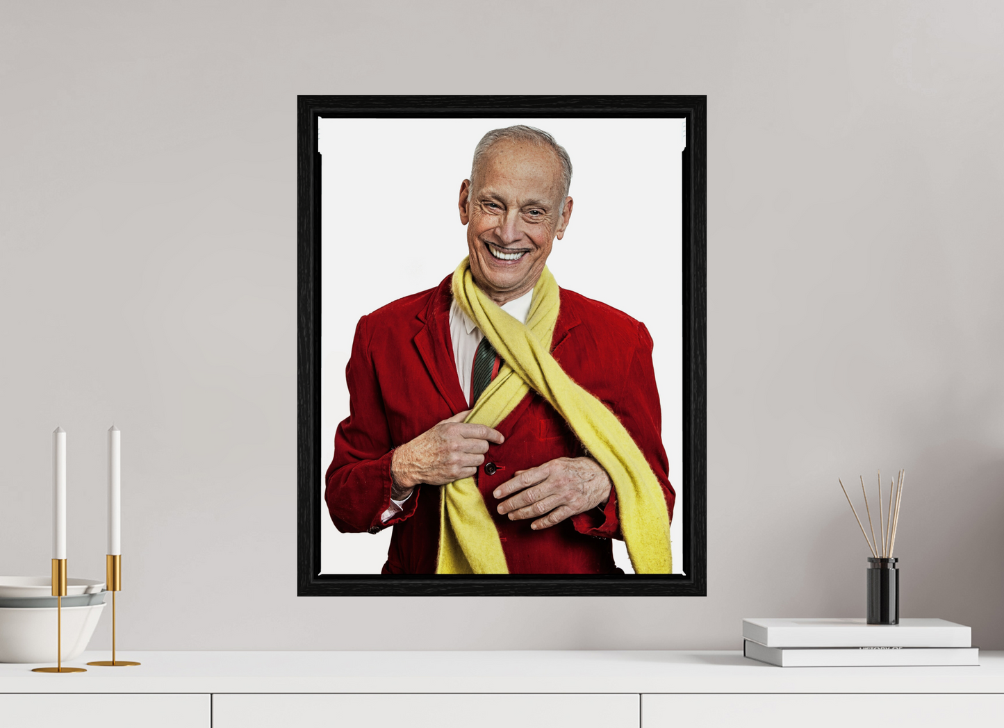 16 x 20″, Floater Frame Director John Waters in Red Jacket
