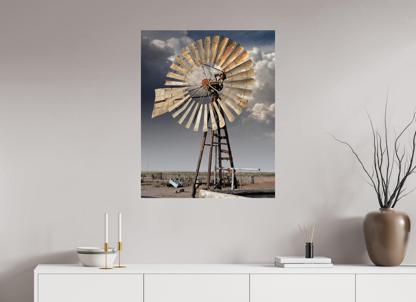 28 x 35″, Frameless Acrylic Glass Water Wheel