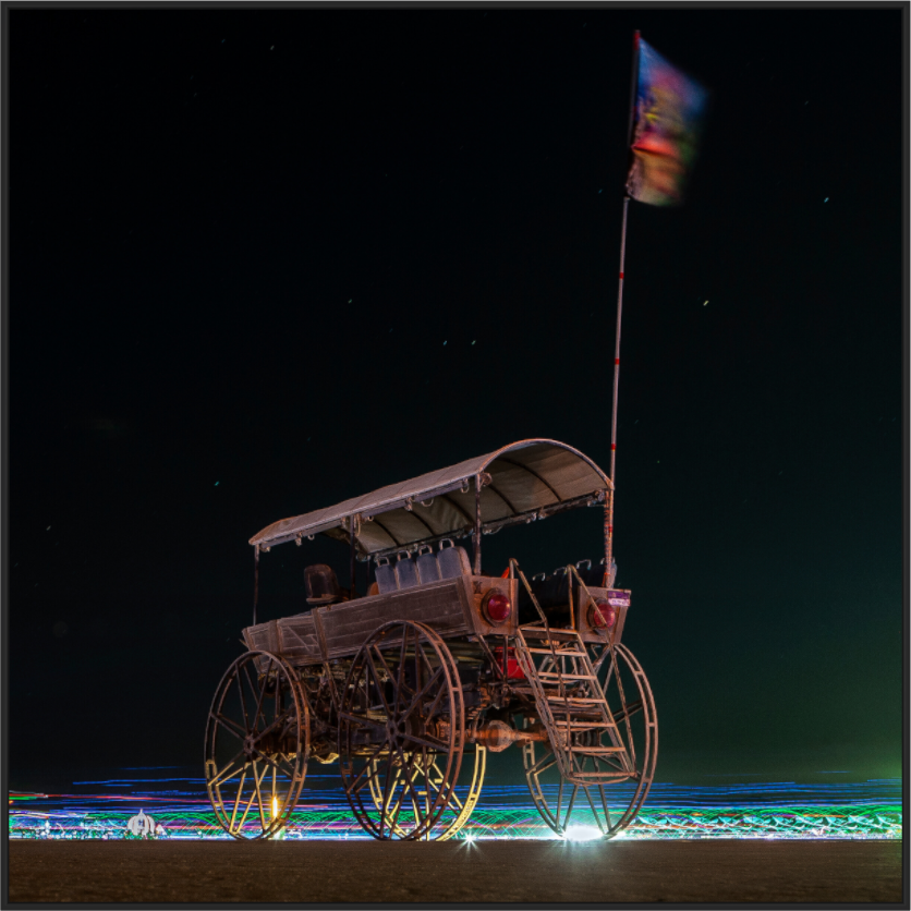 Burning Man - Art Car with Flag