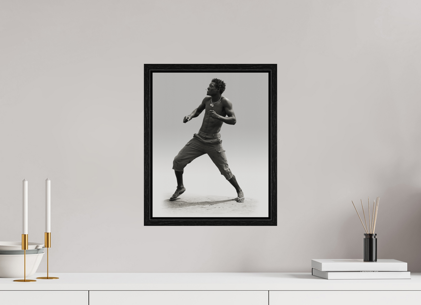 12 x 15″, Floater Frame Angolan Man Dancing