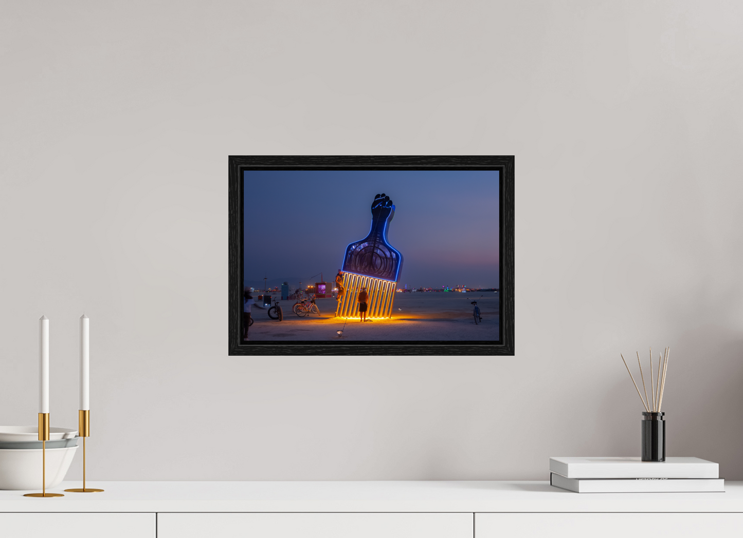 15 x 10″, Floater Frame Burning Man - Fro Pick