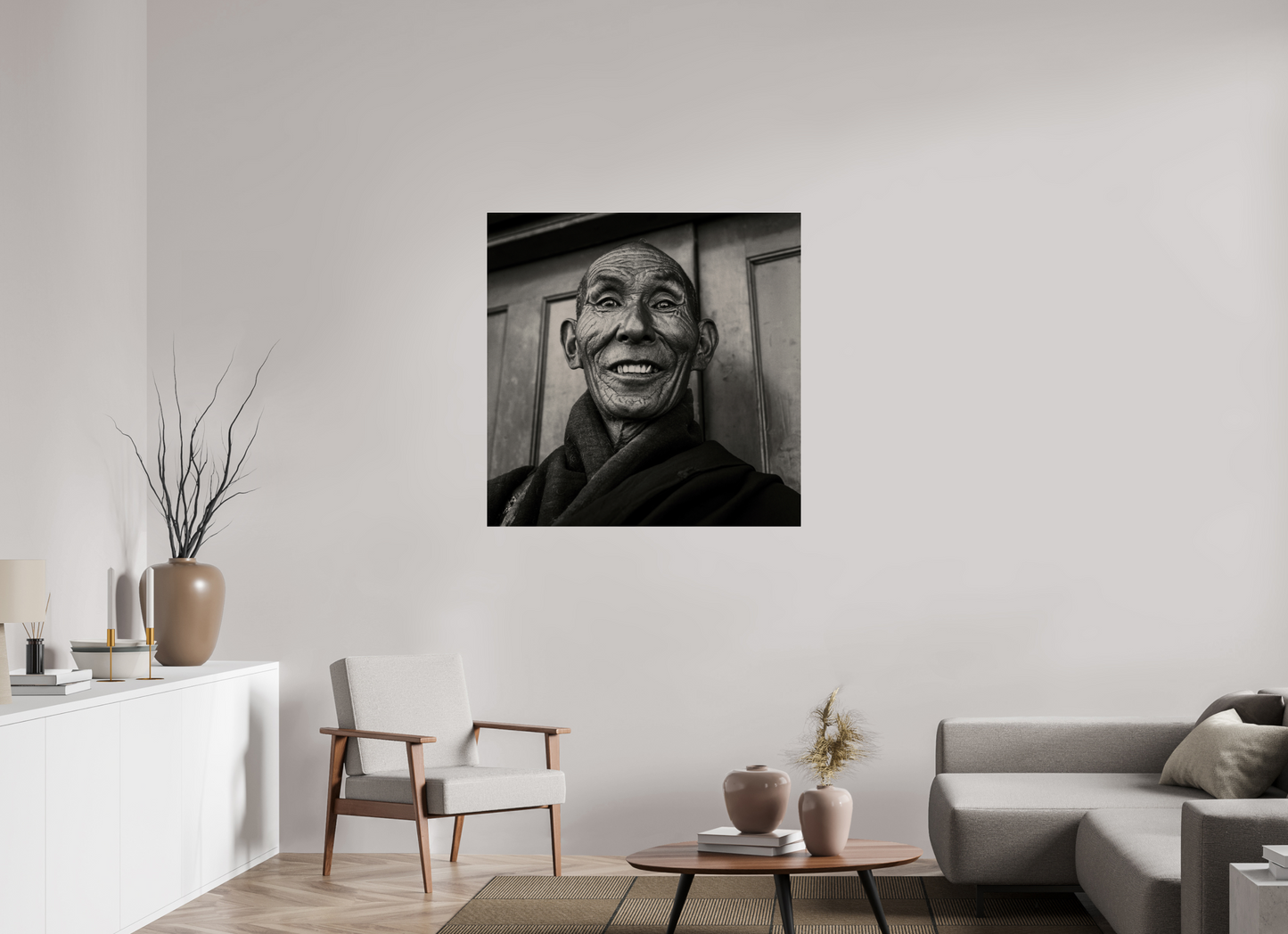 40 x 40″, Frameless Acrylic Glass Reincarnated Tibetan Monk