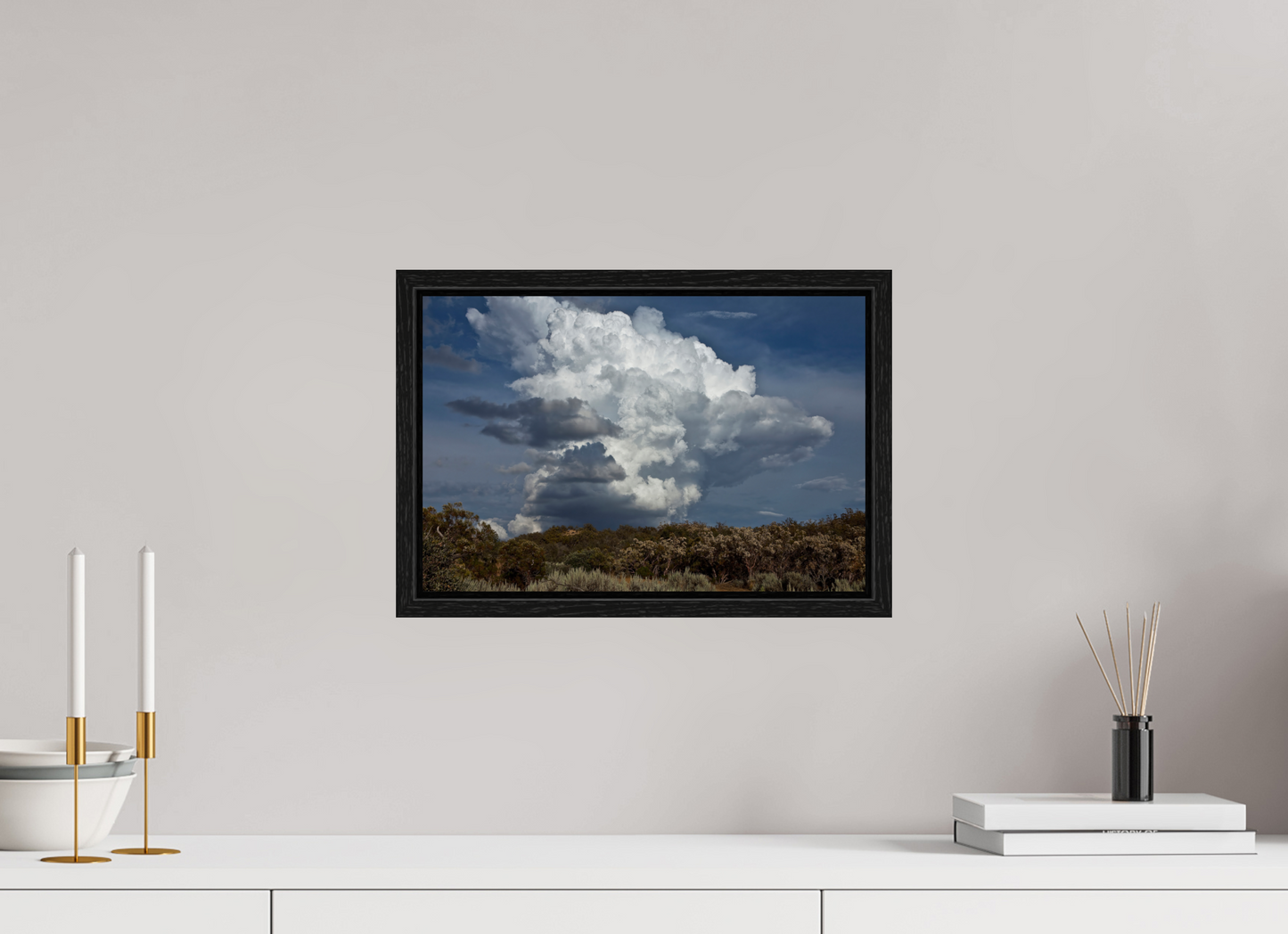 15 x 10″, Floater Frame Billowing Clouds