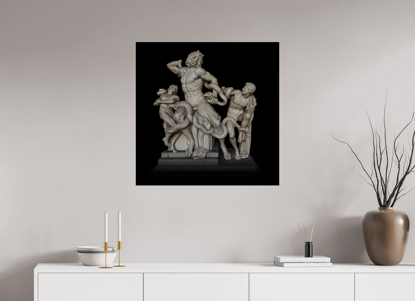 30 x 30″, Frameless Acrylic Glass Laocoön and his Sons Roman Sculpture