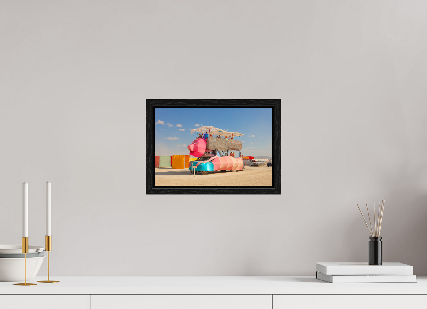 12 x 8″, Floater Frame Burning Man - Art Car Ponco