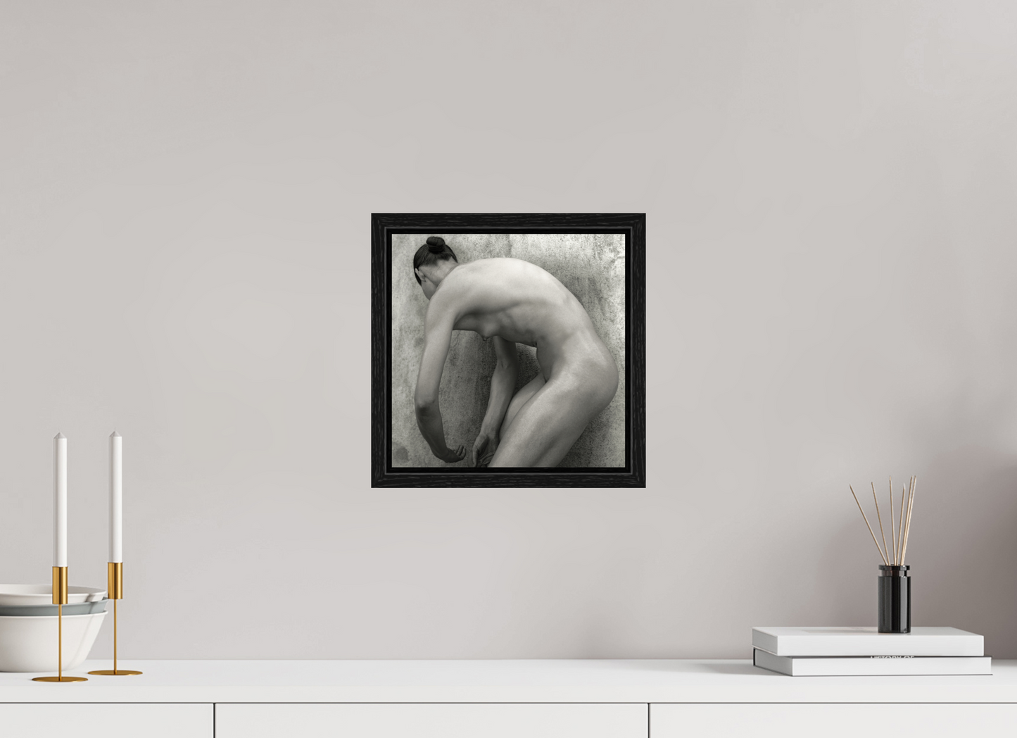 10 x 10″, Floater Frame Nude No.60 - square
