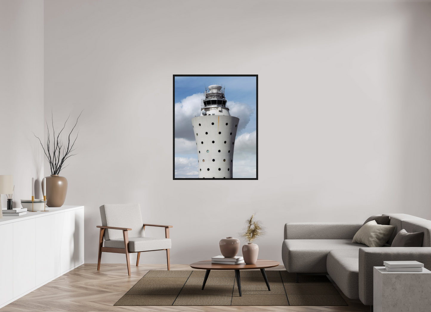 39 x 48.7″, Floater Frame Air Traffic Tower