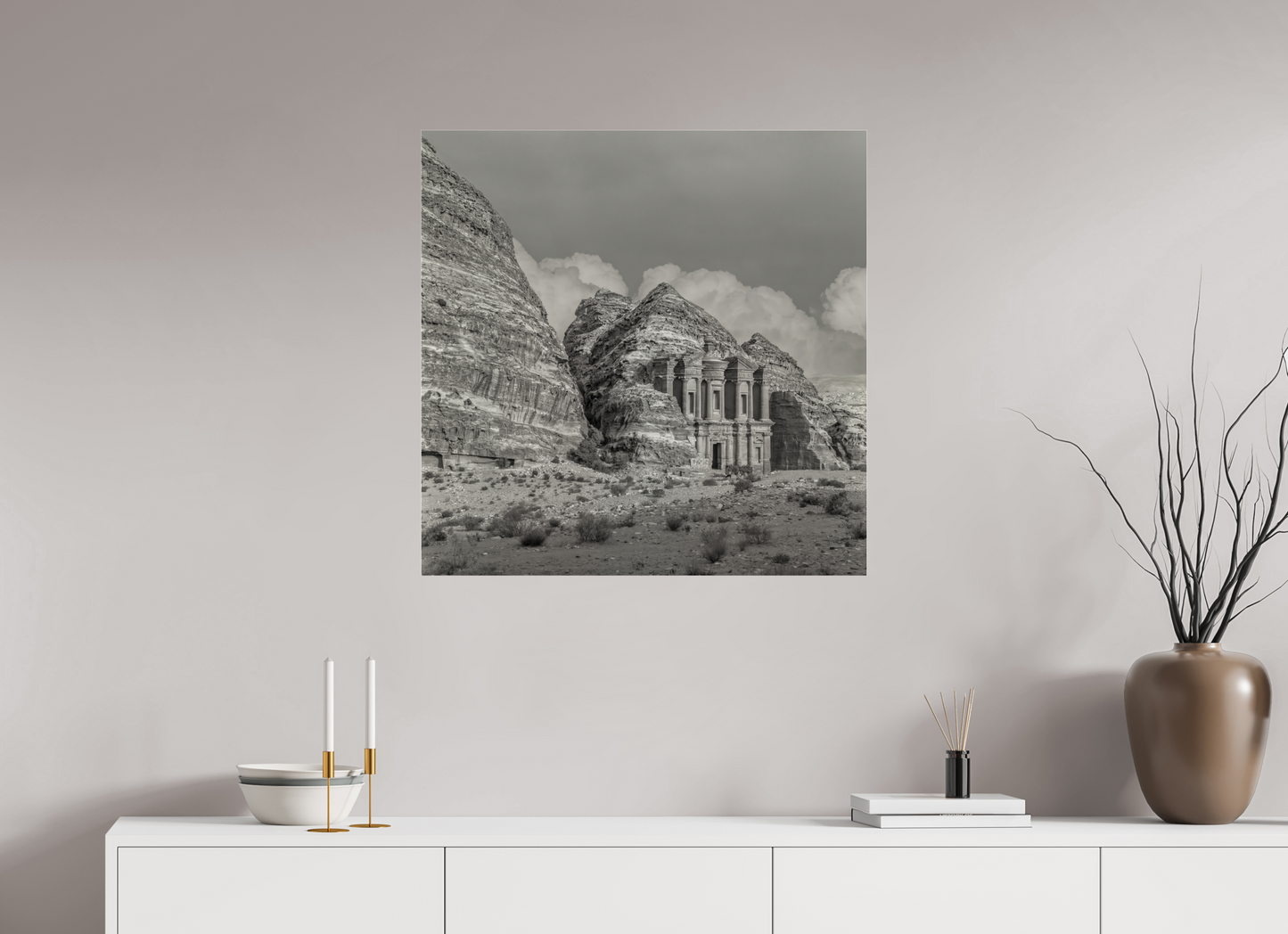 30 x 30″, Frameless Acrylic Glass #220 Monastary in Petra
