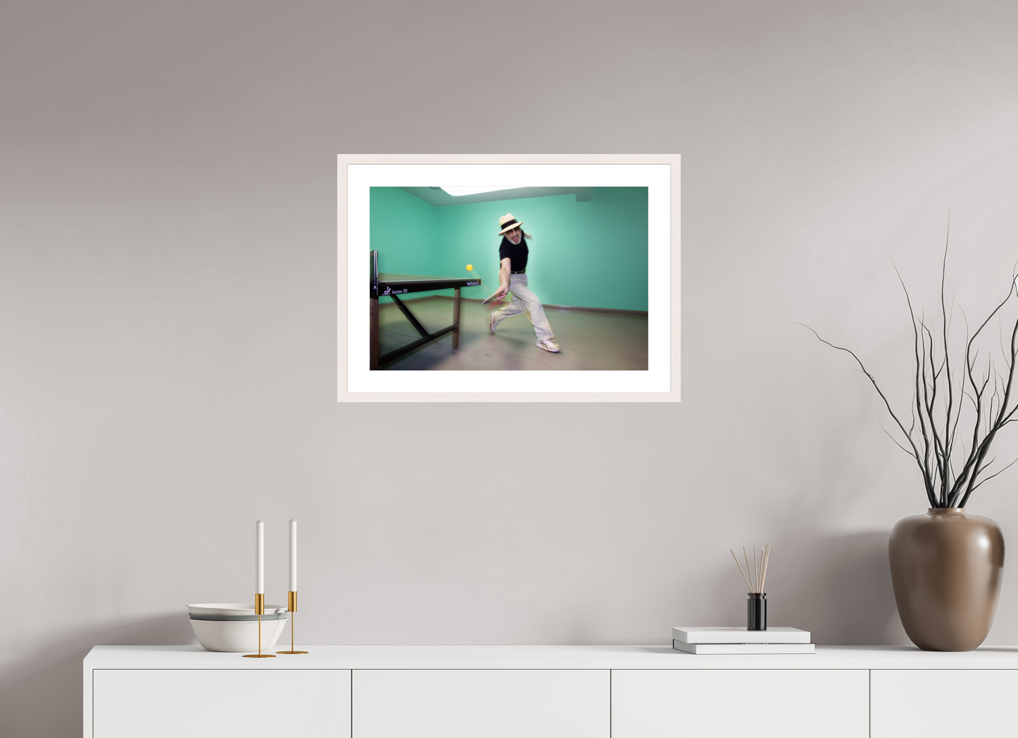 24 x 16″, Solid White Wood Frame With Natural White Passe-Partout Marty (Supreme) Reisman