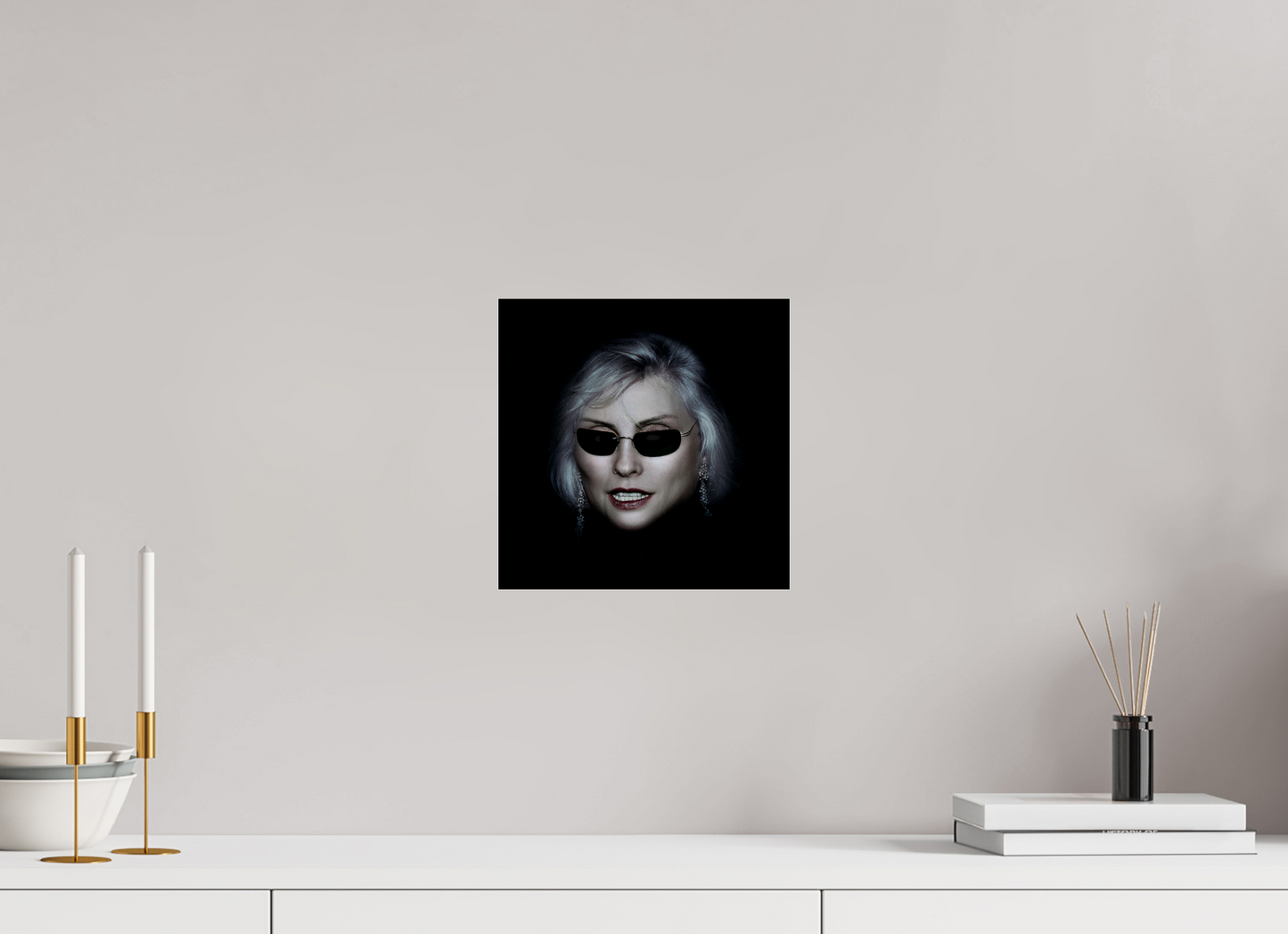 10 x 10″, Frameless Acrylic Glass Debbie Harry Wearing Glasses