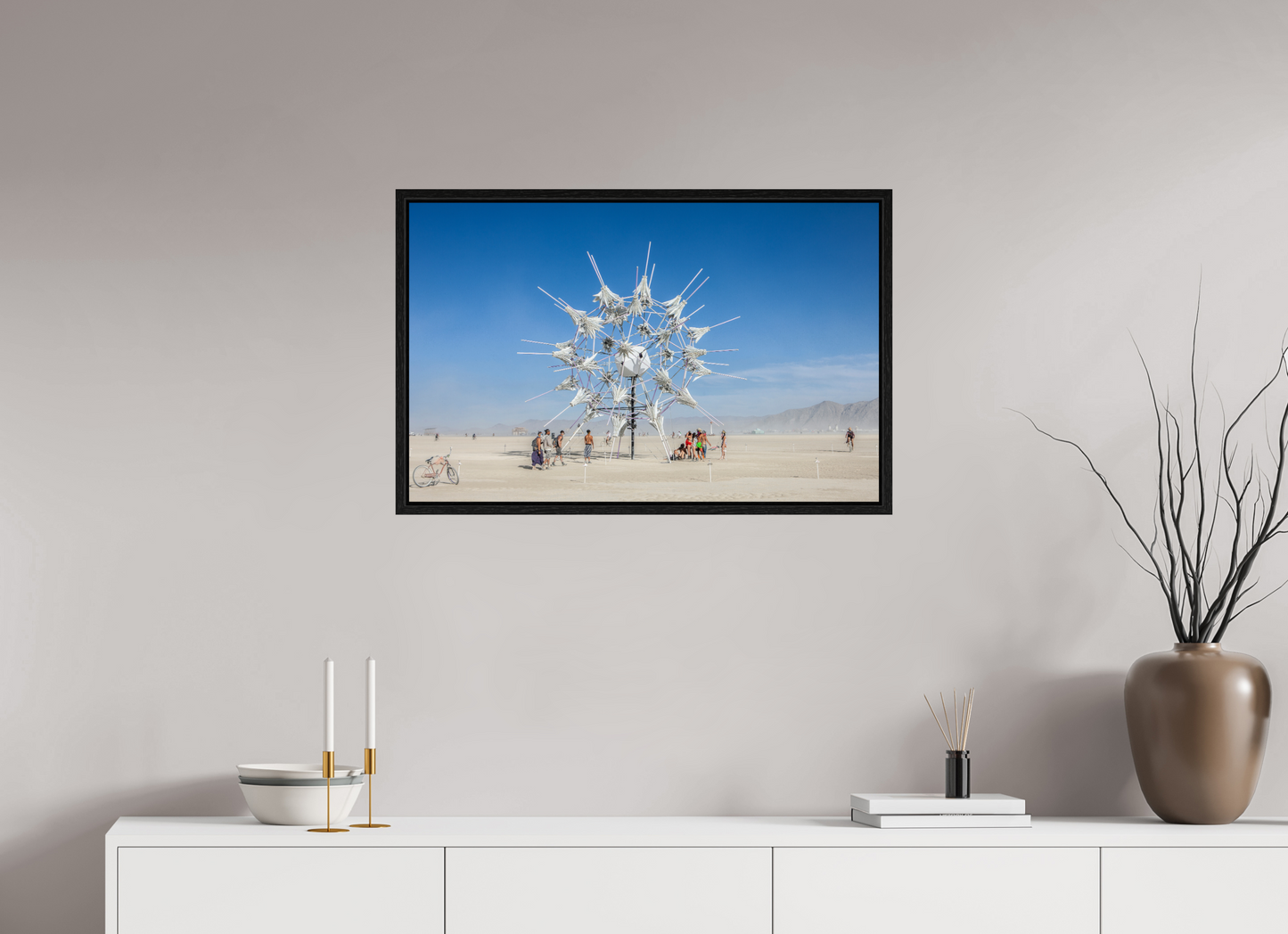 31.4 x 20″, Floater Frame Burning Man - Gathering at Radia Lumia