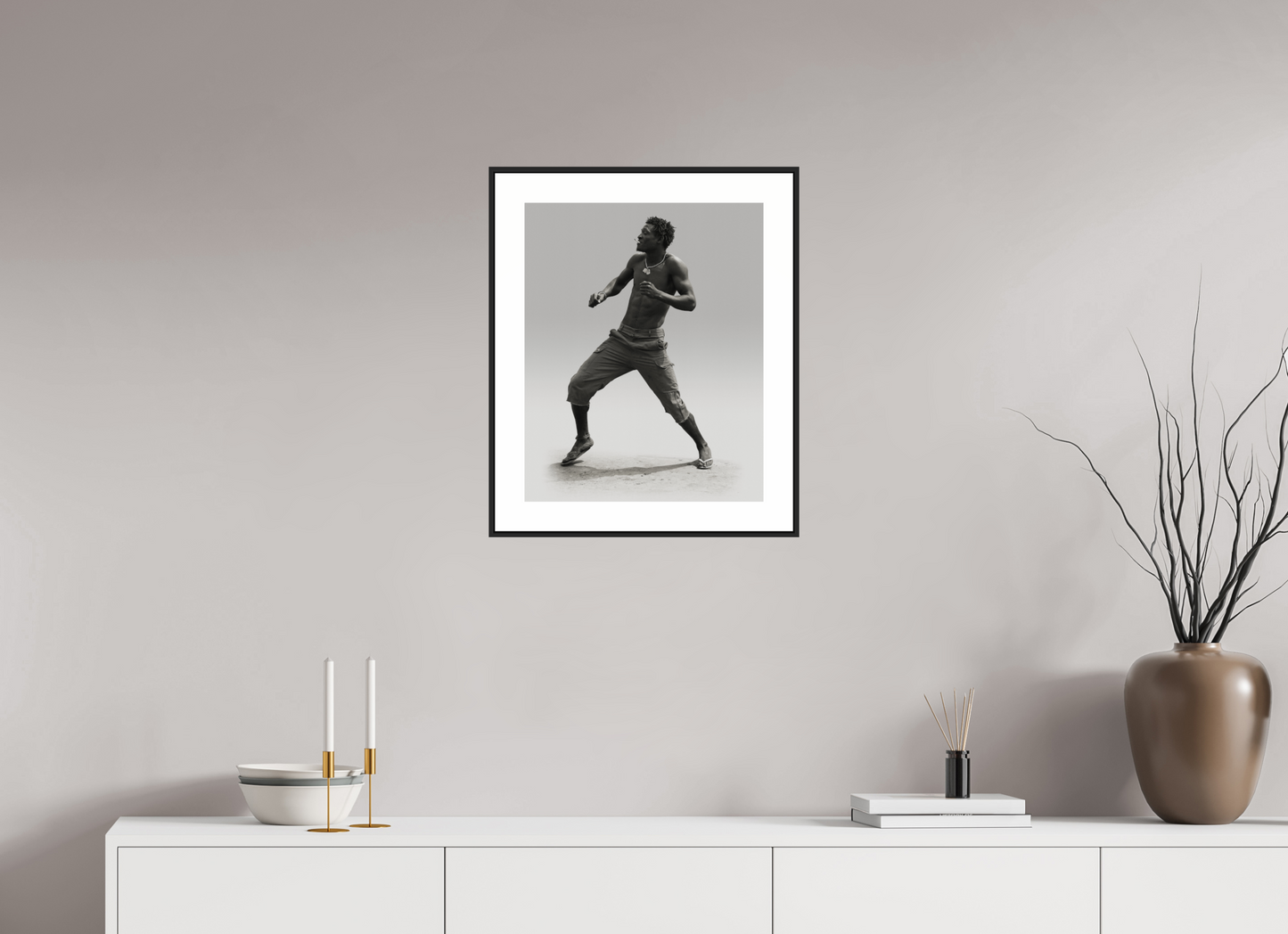 16 x 20″, Black Matte Frame Angolan Man Dancing