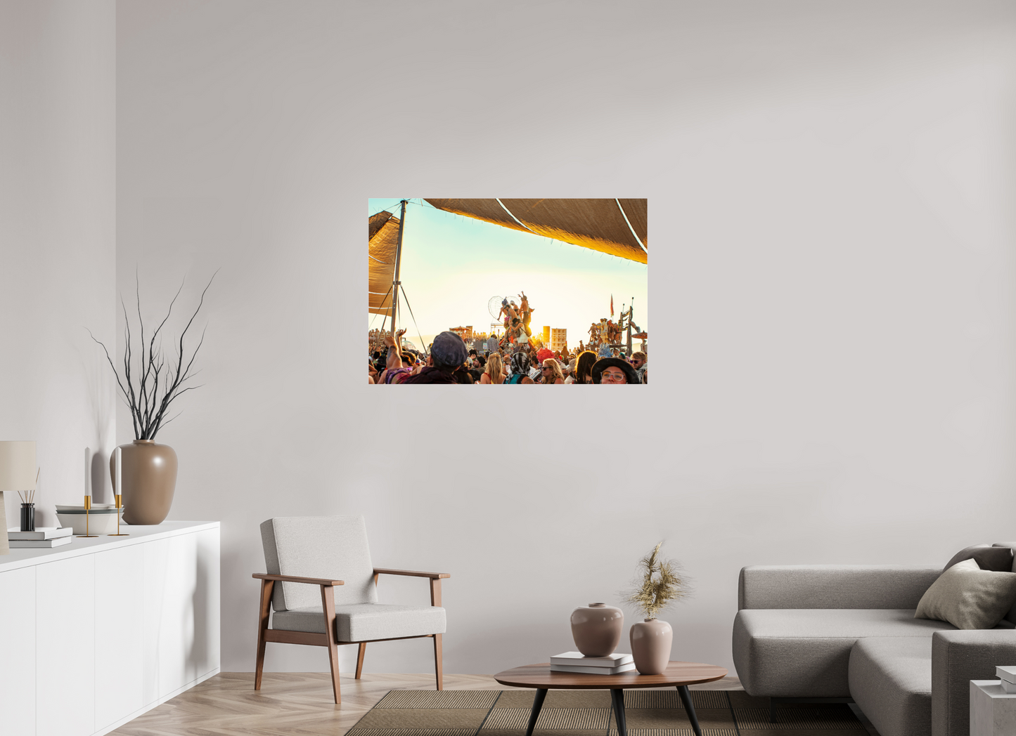 45 x 30″, Frameless Acrylic Glass Burning Man - Gathering