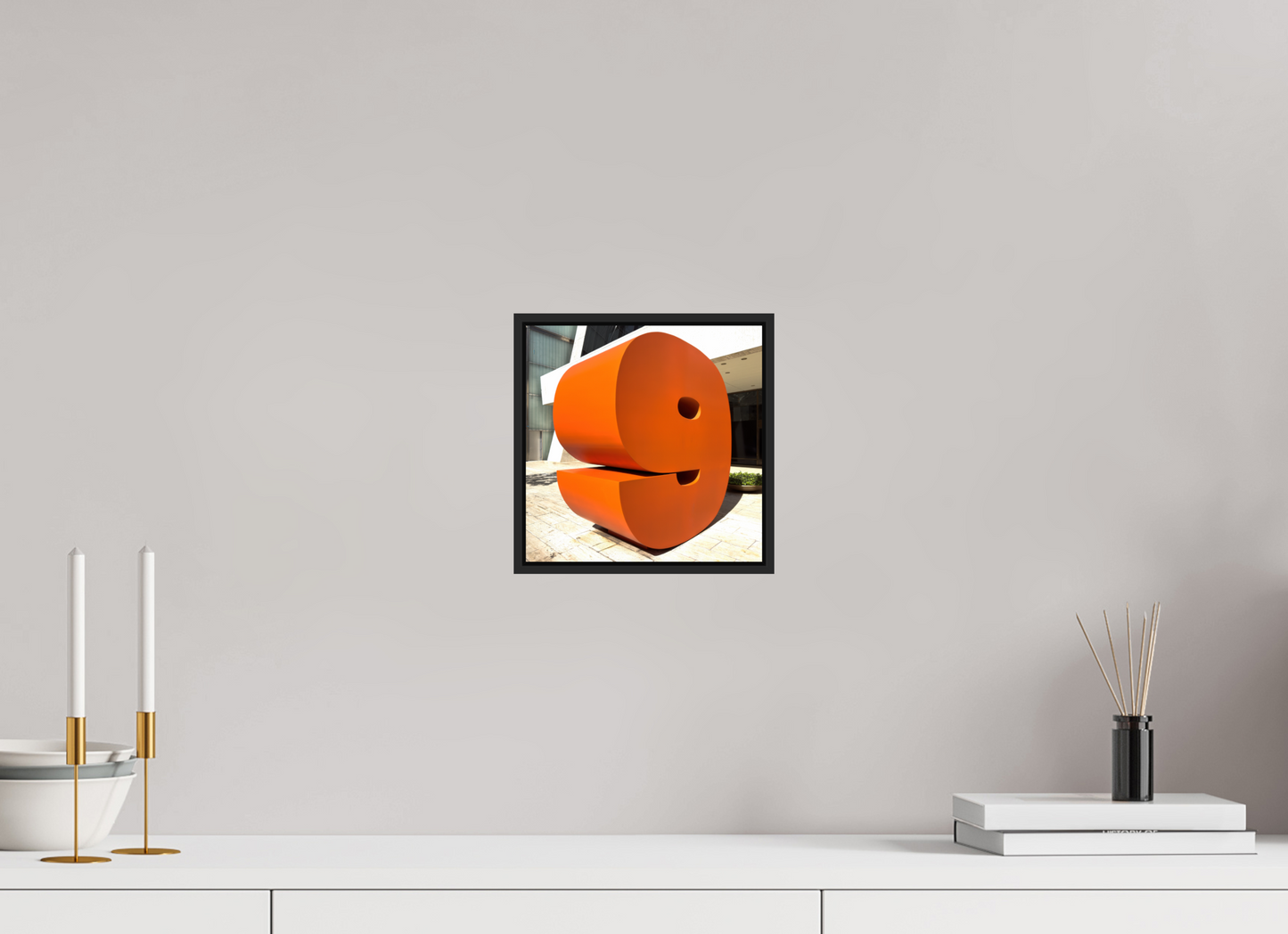 8 x 8″, Black Matte Frame, No Border Number 9